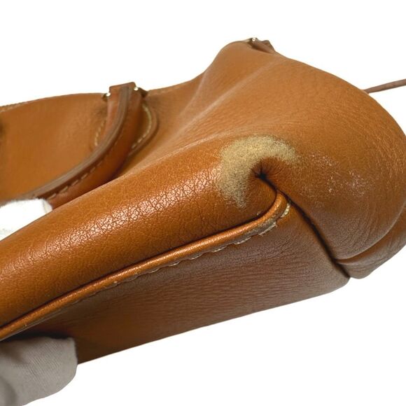 Vintage Dooney & Bourke Brown Pebbled Leather Satchel Crossbody - 9.5”x8”x3.5” - Picture 15 of 16